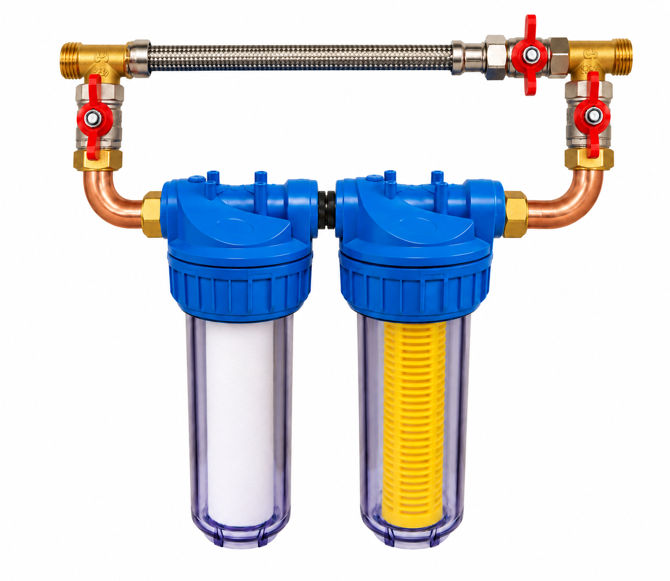 DOUBLE FILTRE 3/4" COMPLET + EQUERRE + CLE + CJ1020 + CJ10AA + BYPASS F934DUOCBPF POLAR